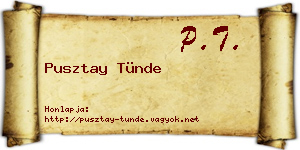Pusztay Tünde névjegykártya